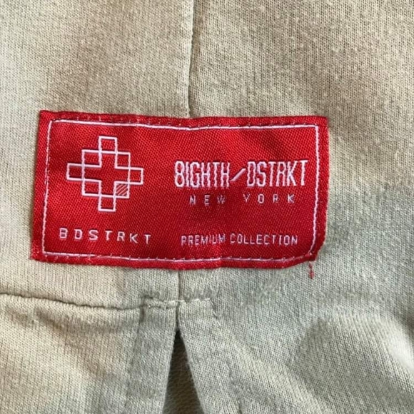 8IGHTH DSTRKT New York Terry Sequin Rose Boys Cream Hoodie Short Sleeve Sz 13-14 - Picture 4 of 5